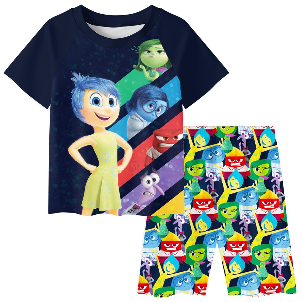 (A, 140) 2024 Inside Out 2 Kids Anime Pajama Set Girl Boy Birthday Gift