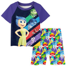 (B, 130) 2024 Inside Out 2 Kids Anime Pajama Set Girl Boy Birthday Gift