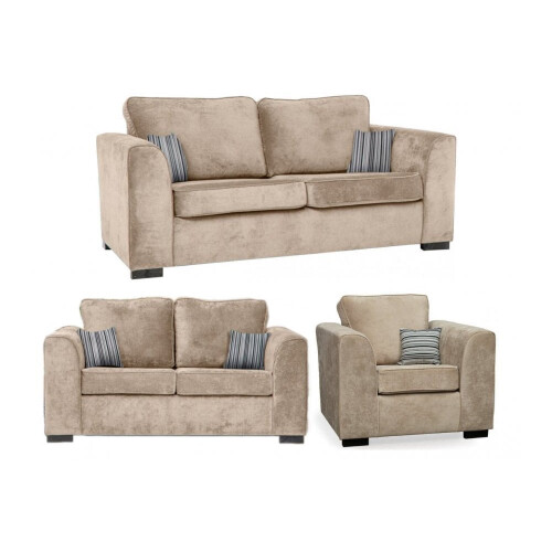 Nancy Beige Fabric 3+2+1 Seater Sofa Set 1