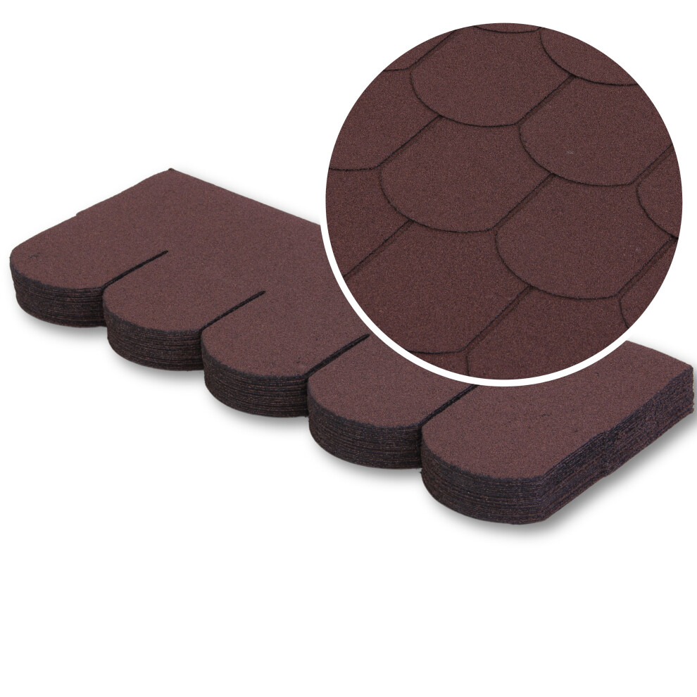 Novecrafto (, Fish Scale) Premium Bitumen Roof Felt Shingles Heavy Duty Asphalt Roof Shingles Brown