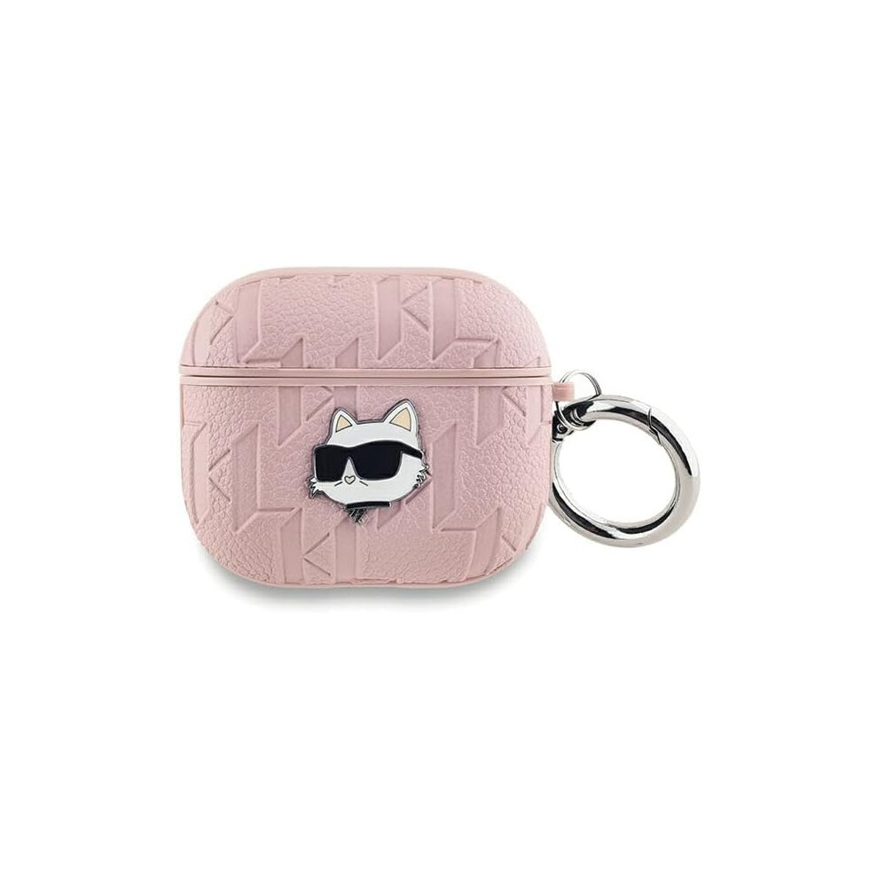 Karl Lagerfeld Monogram Choupette Head Case For Airpods 3 Pink 3666339283735