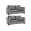 Nancy Grey Fabric 3+3 Seater Sofa Set 2