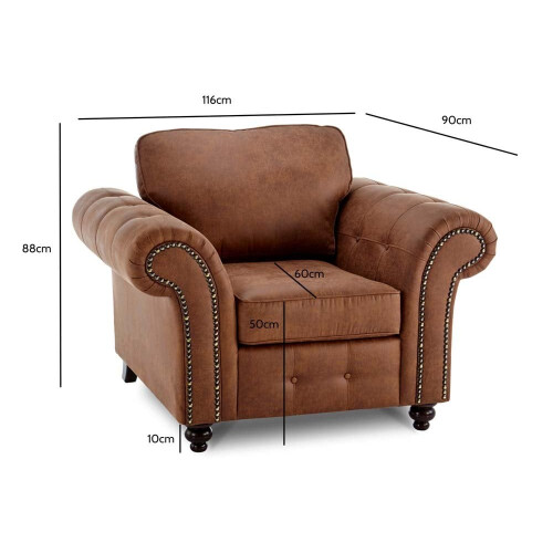 Oakland Tan Suede Armchair 2