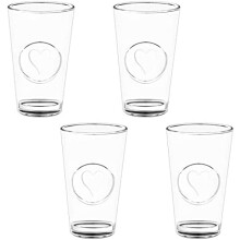 RA-HOMESTORE® New Large Heart Glasses 4pk, Dishwasher Safe