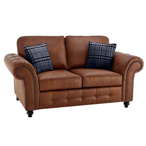 Oakland Tan Suede 2 Seater Sofa 1