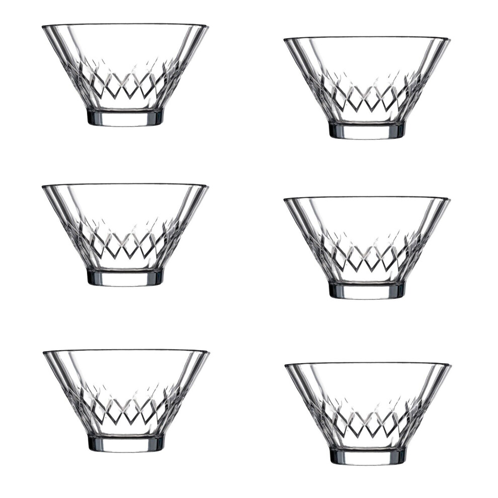 (170ml) 6Pcs Glass Ice Cream Dessert  Serving Bowls Cups