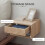Homcom HOMCOM Floating Bedside Table Set of 2 with Drawer Natural 5