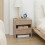 Homcom HOMCOM Floating Bedside Table Set of 2 with Drawer Natural 6