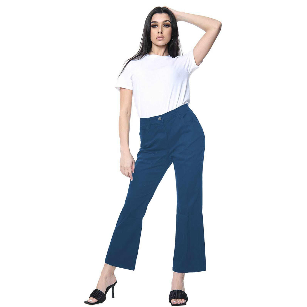 True Face Women's Blue (, 32R) Bootcut Denim Jeans Stretch Mid Rise Pants