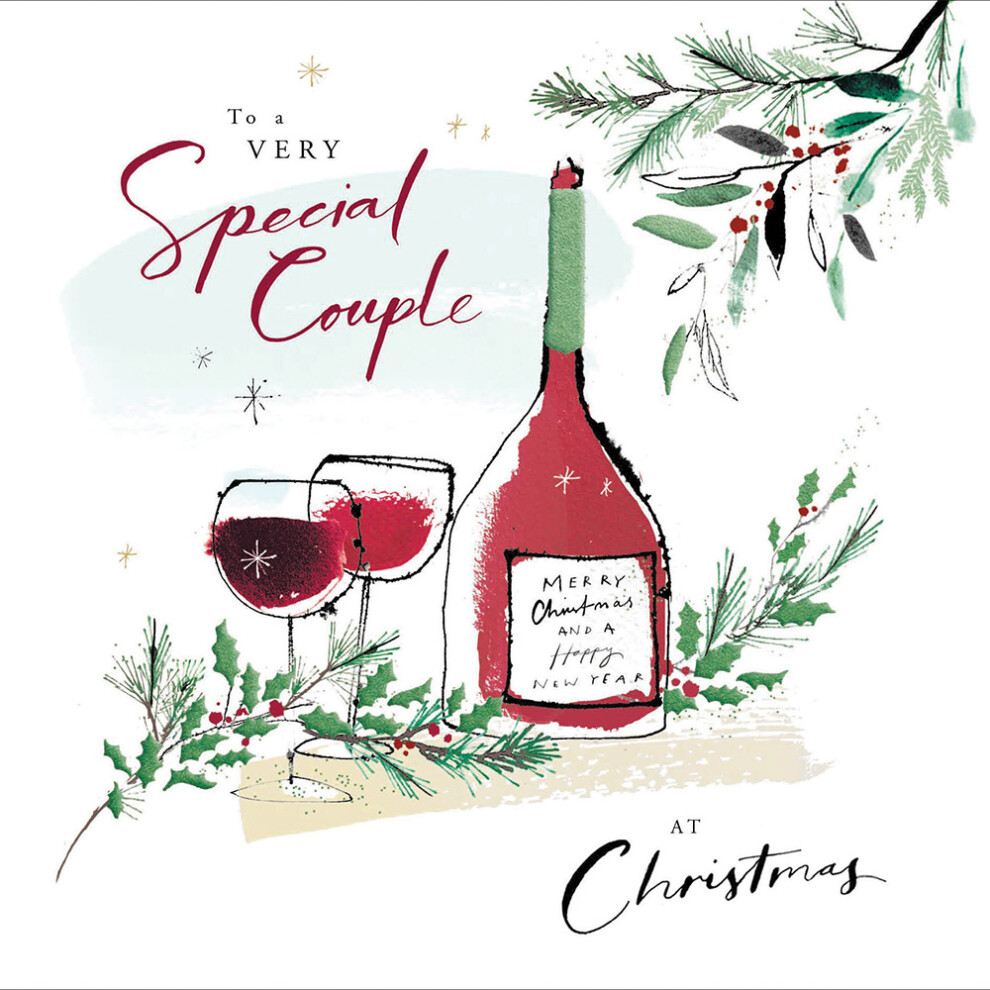 To A Very Special Couple Xmas Wine Festive  Christmas Card Xmas Greeting Cards