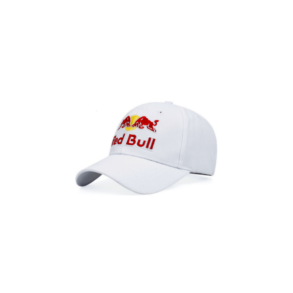 Fymnsi Unisex Adults Adjustable Red Bull Embroidery Cotton Baseball Hats Cap-White