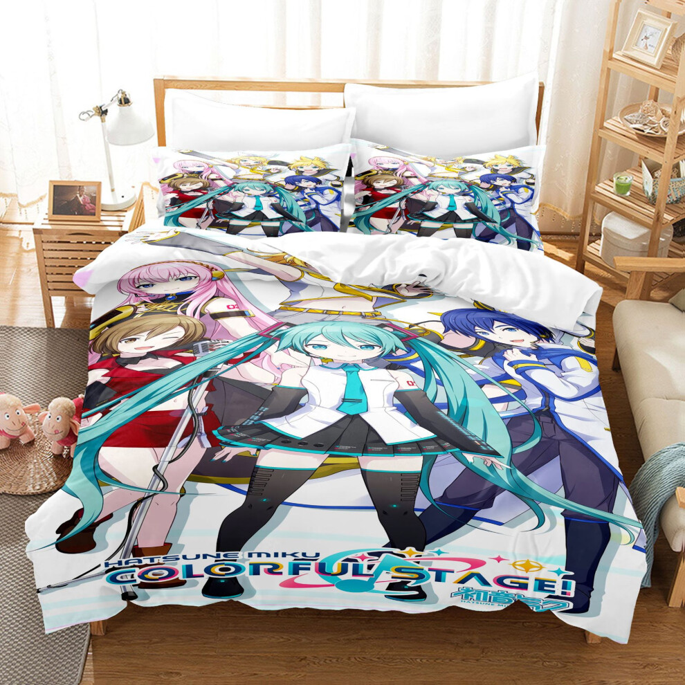 (Style 14, Single(135X200CM/2PCS)) Hatsune Miku Bedding Single Double Duvet Cover UK