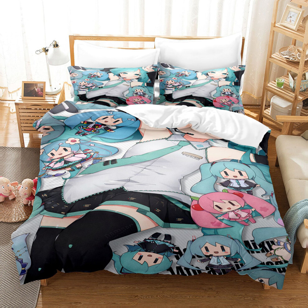 (Style 21, Double(200X200CM/3PCS)) Hatsune Miku Bedding Single Double Duvet Cover UK