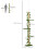 PawHut PawHut 242cm Floor to Ceiling Cat Tree with Leaves Scratching Post, Green 2