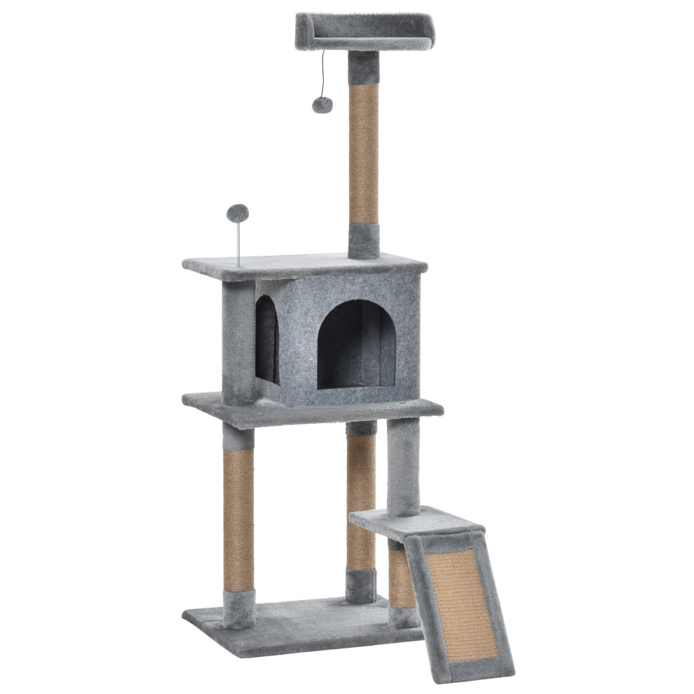 Cat Tree Climbing Activity Center With Jute Scratching Post, Grey