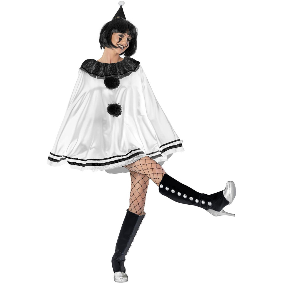 Pierrot Clown Costume - Poncho (one size fits most)