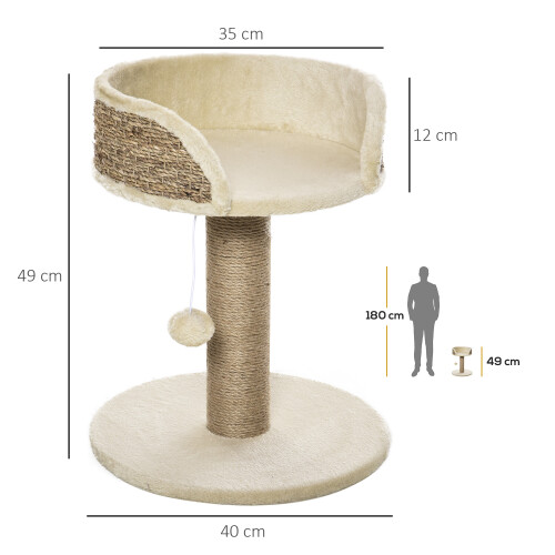 PawHut PawHut Cat Scratching Post Activity Centre for Kitten Under 4kg Beige 1