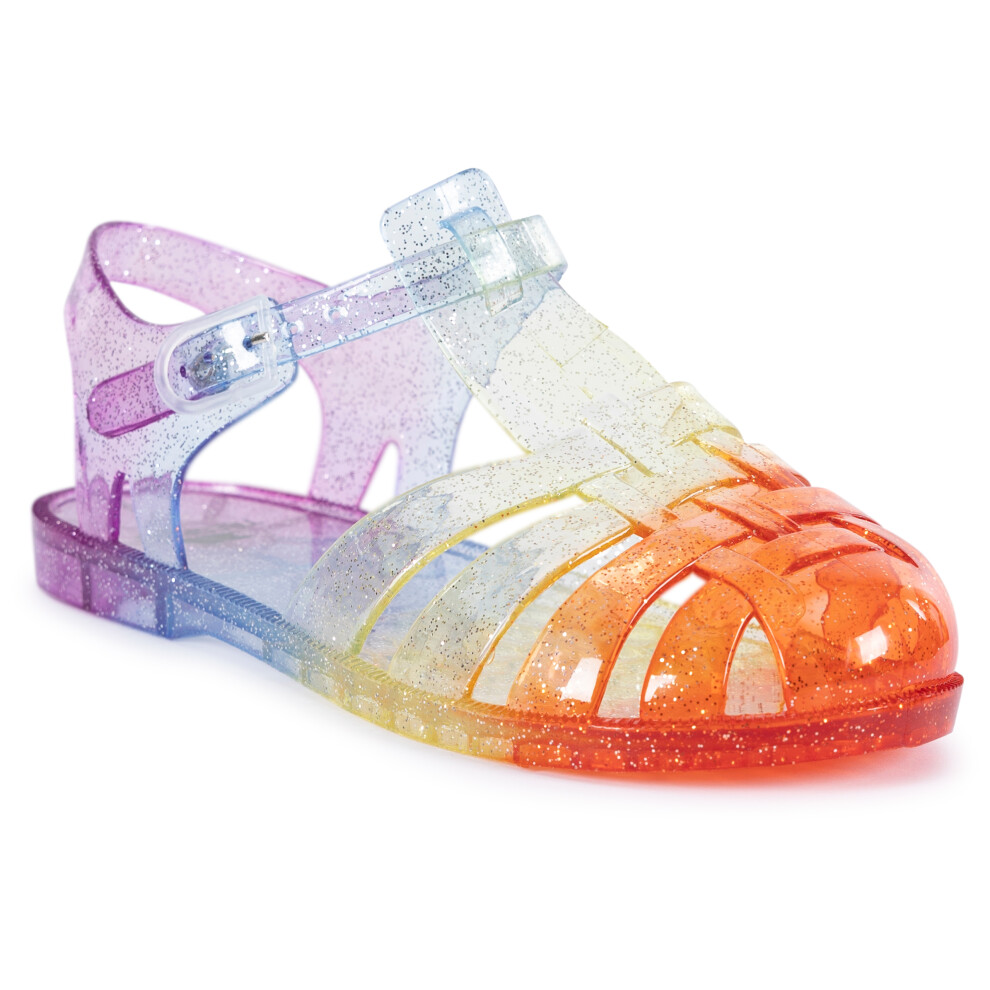 (34, Rainbow) Trespass Kids Sandals Unisex Rainbow Jelly