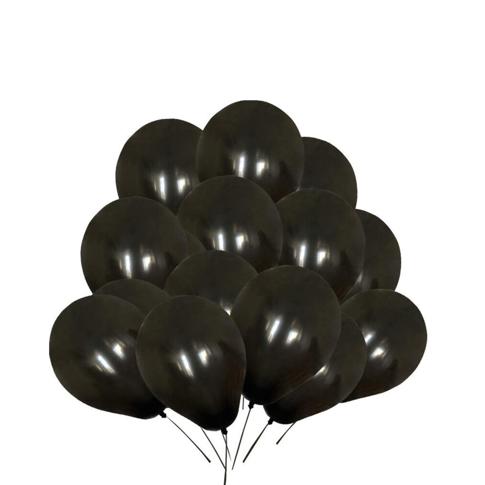 (Black, 25pcs) 10 Inch Latex Balloons Plain Balloons Helium Balloon for Birthday, Wedding, Anniversary, Engagement, Festival, Garland Arch Decorations