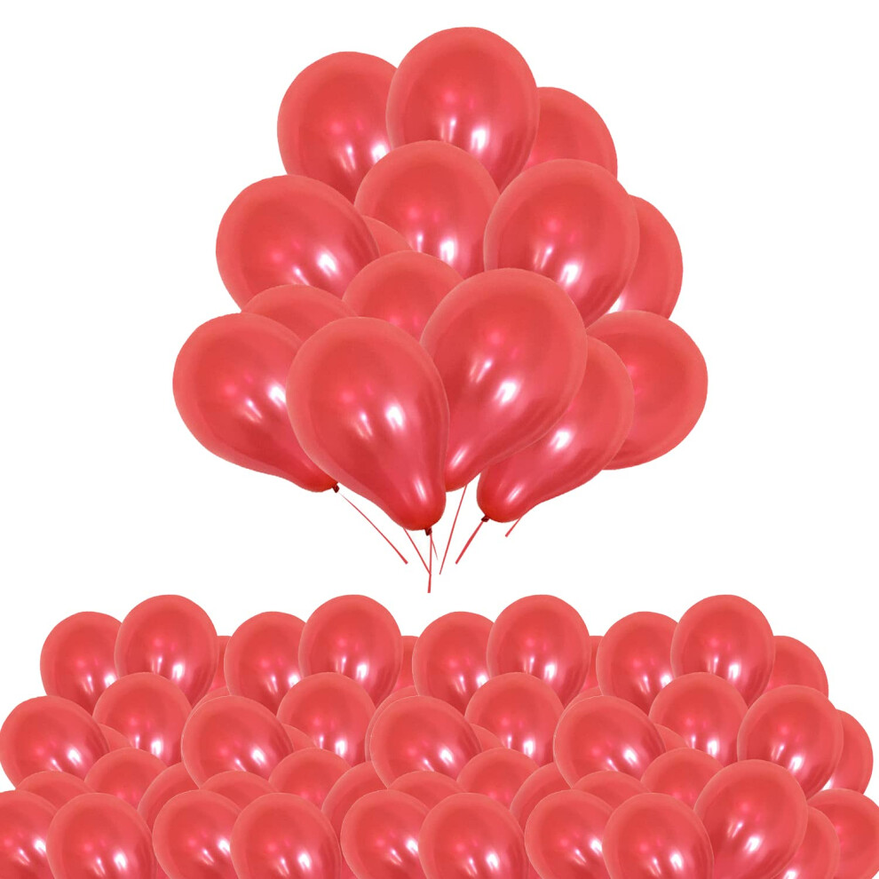 (Red, 50pcs) 10 Inch Latex Balloons Plain Balloons Helium Balloon for Birthday, Wedding, Anniversary, Engagement, Festival, Garland Arch Decorations