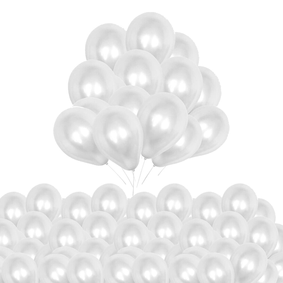 (White, 50pcs) 10 Inch Latex Balloons Plain Balloons Helium Balloon for Birthday, Wedding, Anniversary, Engagement, Festival, Garland Arch Decorations