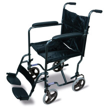 Aidapt VA171HAM Folding Lightweight Attendant-Propelled Steel Wheelchair with Brakes, Lap Strap & Removable Foot Rests - 19in Seat, 115kg