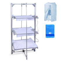 Bridge Pro 3-Tier Heated Clothes Airer with Fitting Cover Pack - XL,21m Drying Space,50kg Capacity.Energy Efficient,Cost Saving & Easy Drying – 300W