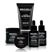 Brickell Men's Complete Defense Anti Aging Routine, Night Face Cream, Vitamin C Day and Night Serum, Facial Moisturizer w/SPF and Eye Cream