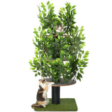 Green-Square-160cm Cat Tree - Patented, Multilevel Indoor Climbing, Hiding & Sleeping with Interchangeable Leaves