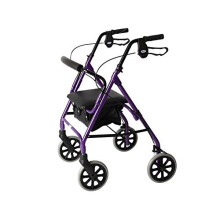 DAYS Lightweight Folding Four Wheel Rollator, Mobility Walker with Padded Seat, Lockable Brakes and Carry Bag, Limited Mobility Aid