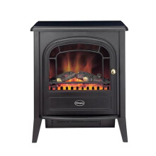 Dimplex Club Optiflame Electric Stove, Matt Black Free Standing Electric Fireplace with Artificial Logs