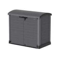 Duramax Cedargrain StoreAway 1200L Plastic Garden Storage Shed/ Arc Lid, Outdoor Storage, Wheelie bin box