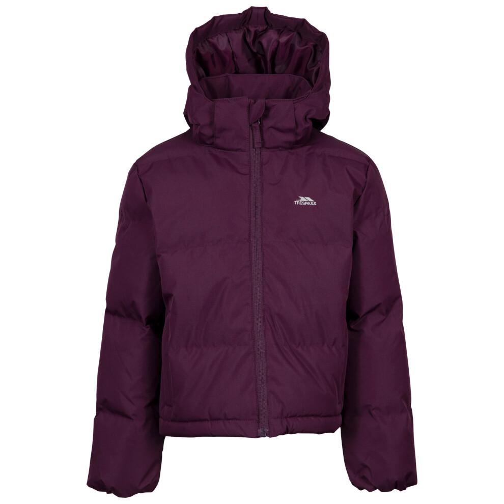 (11-12 Years, Potent Purple) Trespass Girls Casual Cropped Jacket Hooded Missie