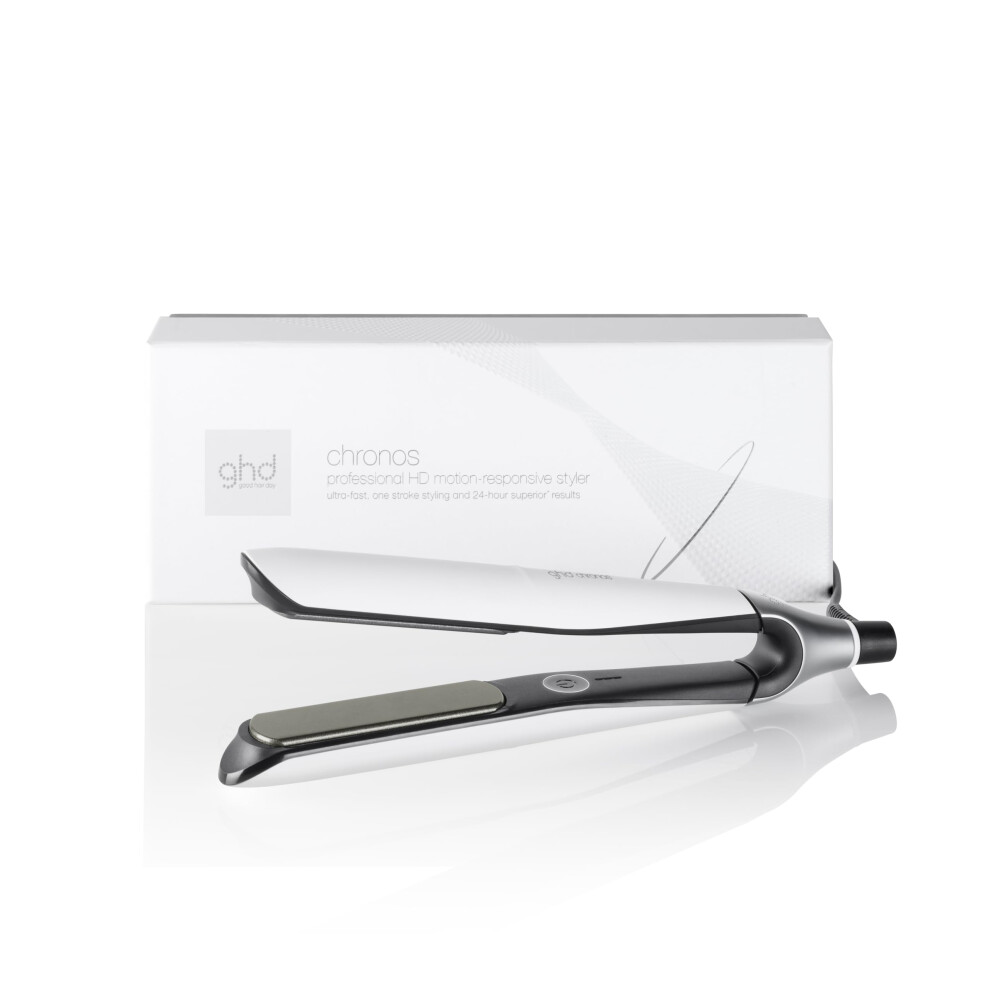 ghd Chronos Professional Styler, White - Our Best Hair Straightener, One Stroke High-Definition Results That Last 24hr
