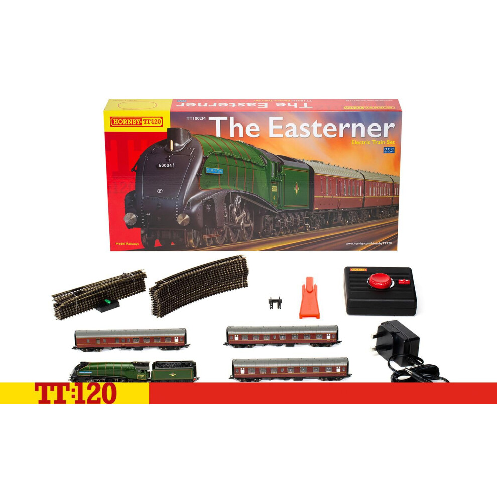 Hornby Train Set - TT1002M The Easterner Train Set, Analogue TT Gauge Model Railways Set, Starter Electric Model Train Kits