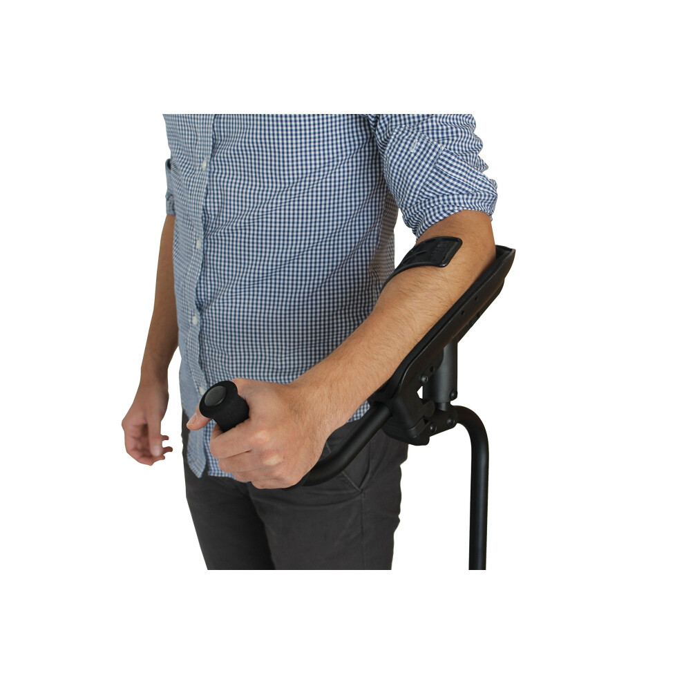 Kmina Pro - Forearm Crutches For Adults (X1 Unit, Left Unit), Crutches Adults Adjustable, Crutches For Women Comfy Handles,