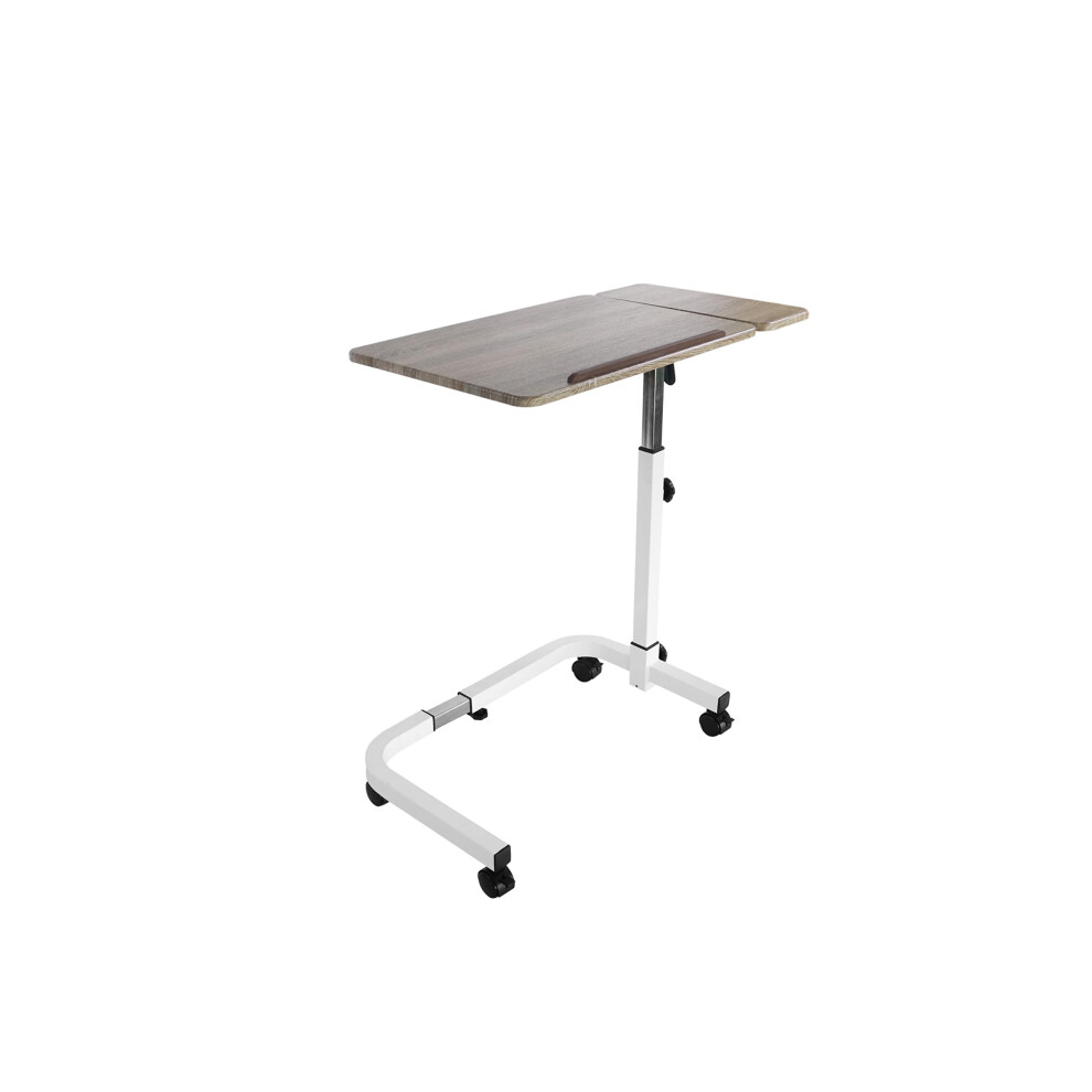 Kmina - Overbed Table With Wheels Adjustable Height, Wooden Disabled Table For Eating, Hospital Over Bed Table Wheeled,
