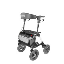 KMINA PRO - All Terrain Rollator Walker with Seat, Large 4 Wheeled Rollator, Folding Rollator with Seat and Basket,r