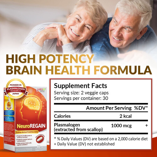 LABO Nutrition NeuroREGAIN - Scallop-derived PLASMALOGEN for Memory, Alertness, Learning, Concentration and Other Cognitive Functions 2