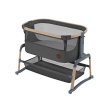 Maxi-Cosi Iora Air Co Sleeper Crib, All-Round Mesh Baby Bedside Crib, 0–6 Months (9 kg), Rocking Mode, 4 Incline & 5 Height Positions,