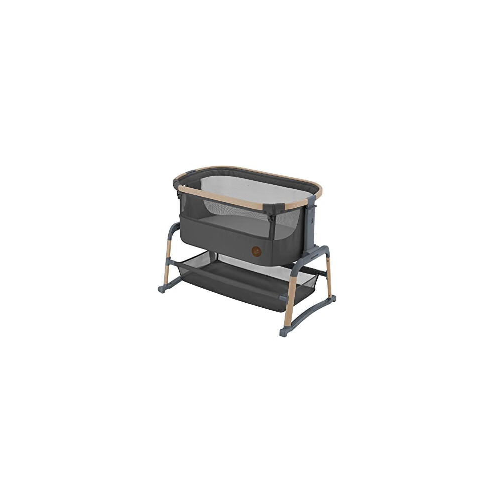 Maxi-Cosi Iora Air Co Sleeper Crib, All-Round Mesh Baby Bedside Crib, 0–6 Months (9 kg), Rocking Mode, 4 Incline & 5 Height Positions,