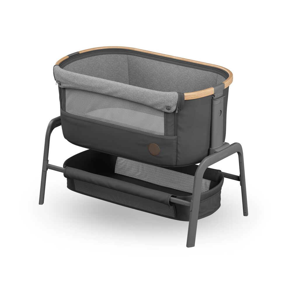 Maxi-Cosi Iora Co-Sleeper Crib, Foldable Baby Bedside Crib, 0–6 Months, max 9 kg, 4 Incline & 5 Height Positions, Easy Slide, Comfortable Mattress,