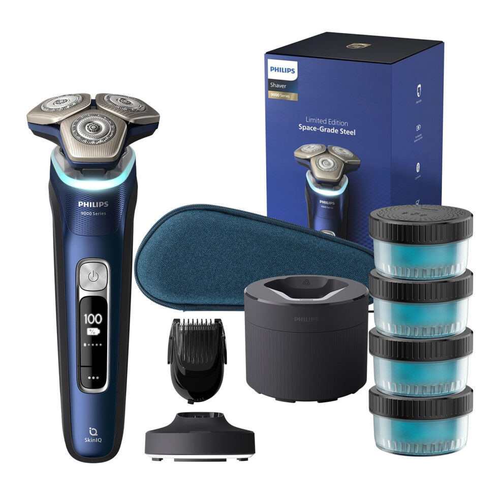 Philips Blue Shaver Series 9000 - Wet And Dry Electric Shaver For Men In With Lift & Cut, Skiniq Technology, Pop-Up Trimmer