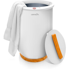 SereneLife Bucket-Towel Warmers, White Large-Towel Warmer for Spa and-Bathroom, Luxury-Towel Heater Gifts for Him & Her