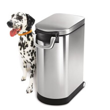 simplehuman CW1886 30L 15KG Large Pet Dog Dry Food Storage Container Bin, Lid-Mounted Measuring Scoop, Airtight Seal