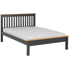 Monaco 4ft Bed Low Foot End Dark Grey Oak Effect