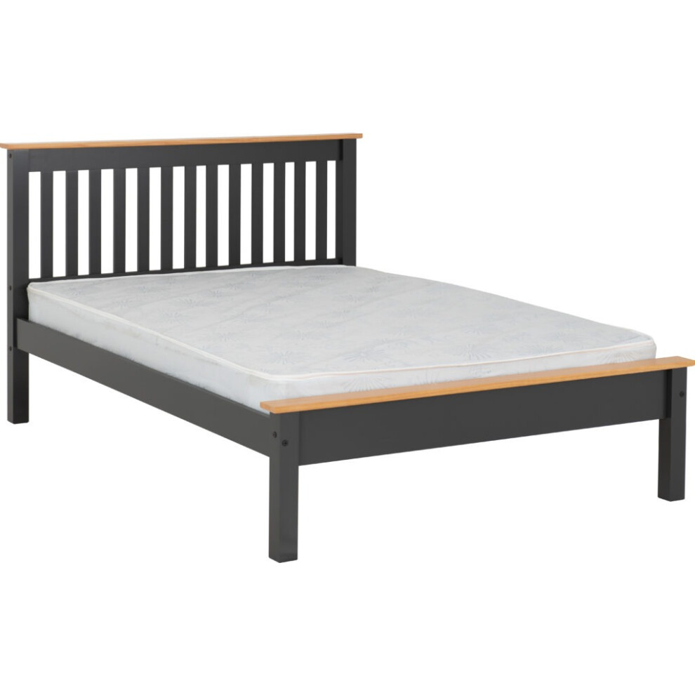 Monaco 4ft Bed Low Foot End Dark Grey Oak Effect