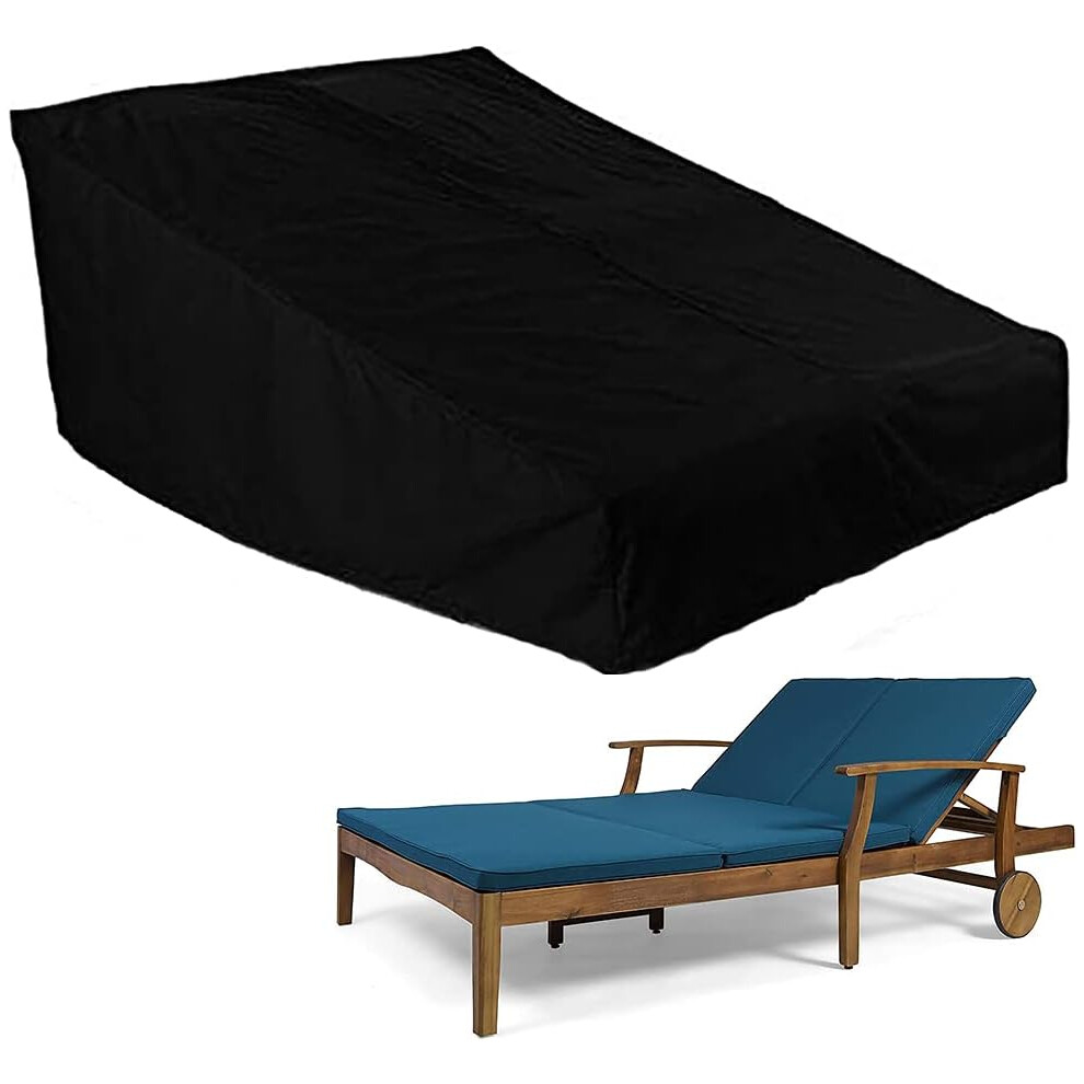 Double Wide Patio Chaise Lounge Chair Cover Waterproof Outdoor Patio 2 Person Rattan Daybed Sofa Recliner Chaise Sunloungers Protector-image-OPC-PF2W5D2-NEW