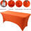 (5FT, Orange) Rectangular Stretchable Tablecloth Foldable Dinner Table Stretch Spandex Fitted Table Cloth Cover Protector for Wedding Party 3