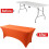 (6FT, Orange) Rectangular Stretchable Tablecloth Foldable Dinner Table Stretch Spandex Fitted Table Cloth Cover Protector for Wedding Party 5
